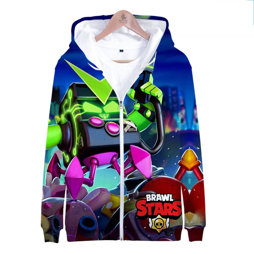 Brawl Stars Zipper-up Hoodie Default 8-bit - Image 10
