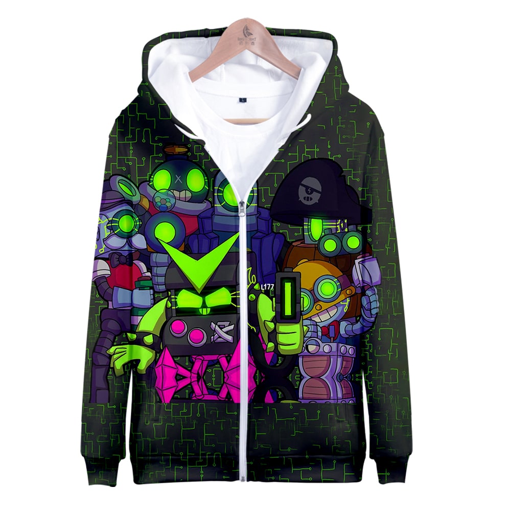 Brawl Stars Zipper-up Hoodie Default 8-bit - Image 6