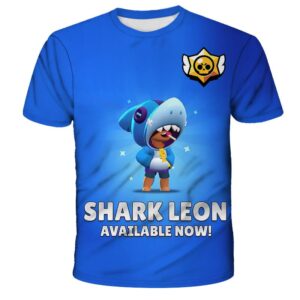 Brawl Stars Shark Leon Squalo Summer T-Shirt