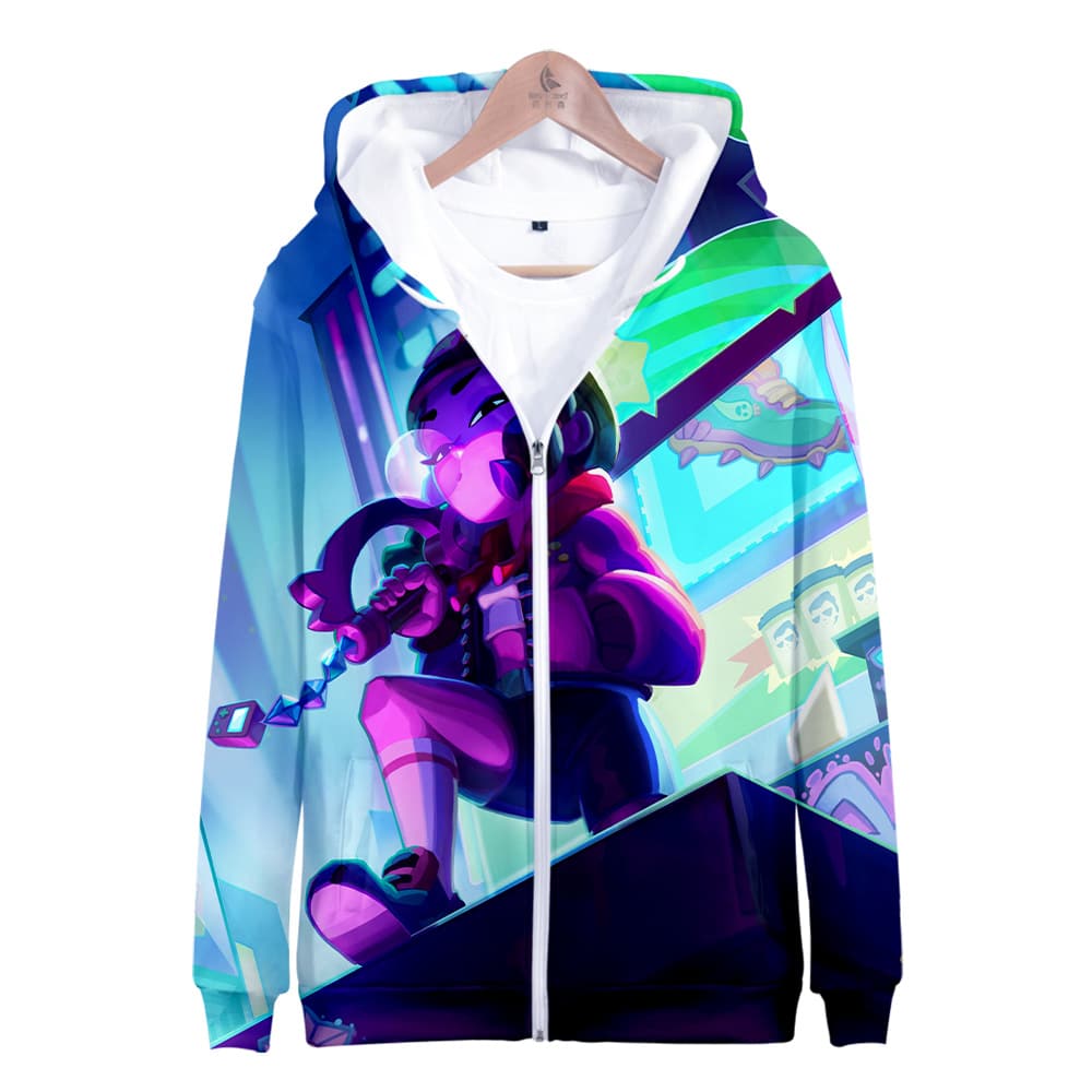 Heroine Bibi Brawl Stars Zipper-up Hoodie Sweatshirt