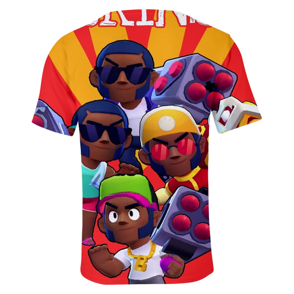 All Character Brawl Stars T-shirt Beach Brock Boom Box - Image 2