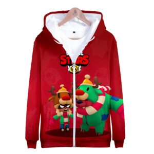 Brawl Stars Zipper-up Sweatshirt Red Nose Nita