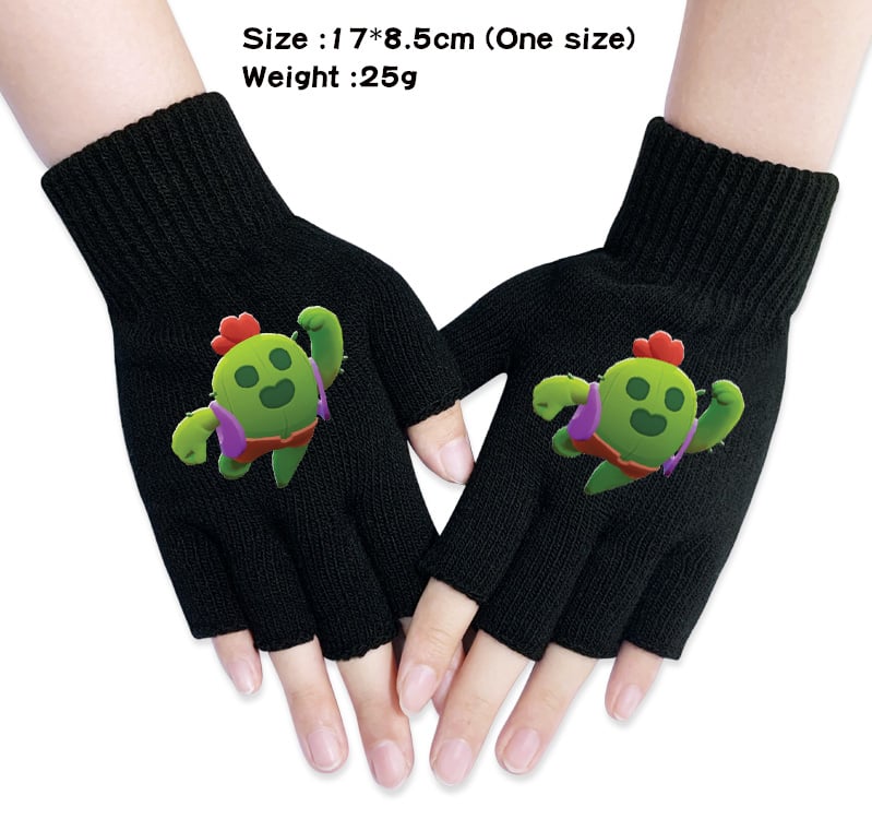 Brawl Stars Spike Half Finger Touch Gloves