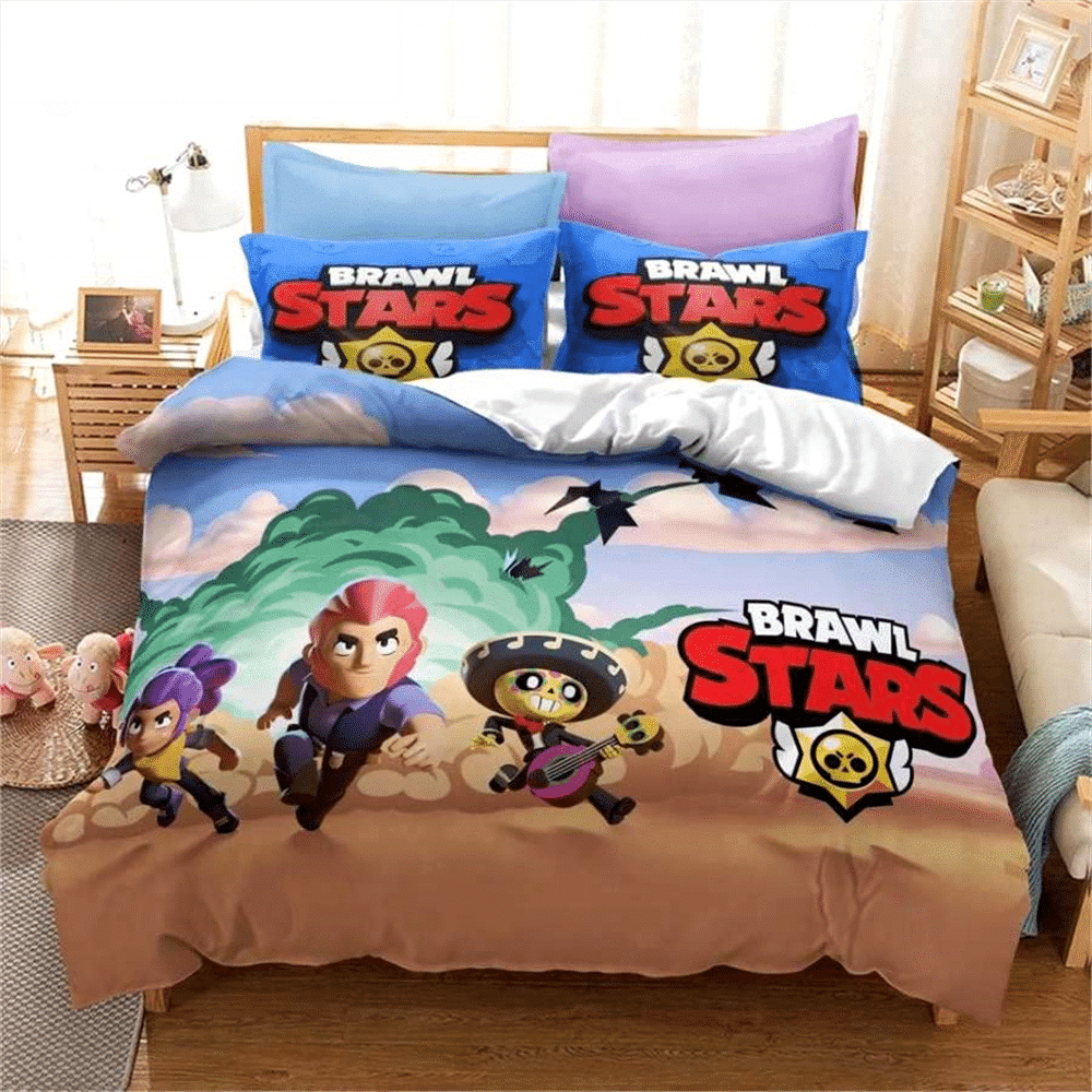 Brawl-Stars-Bedding-Set-Anime-Duvet-Cover-Quilt-Cover-Pillowcase-Double-Size-Kids-Bedroom