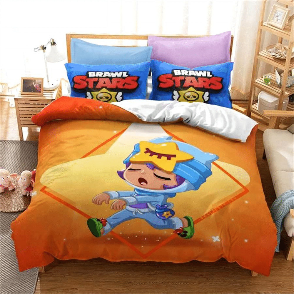 Brawl-Stars-Bedding-Set-Anime-Duvet-Cover-Quilt-Cover-Pillowcase-Double-Size-Kids-Bedroom