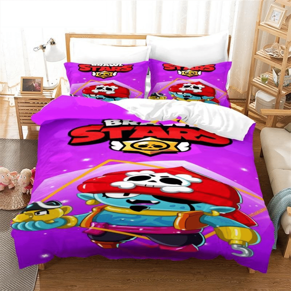 Brawl-Stars-Bedding-Set-Anime-Duvet-Cover-Quilt-Cover-Pillowcase-Double-Size-Kids-Bedroom
