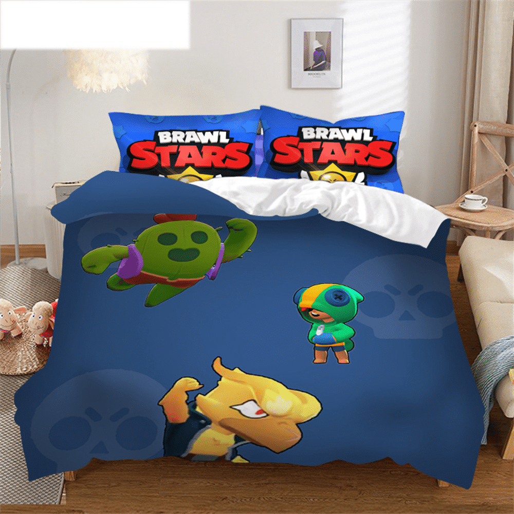 Brawl-Stars-Bedding-Set-Anime-Duvet-Cover-Quilt-Cover-Pillowcase-Double-Size-Kids-Bedroom