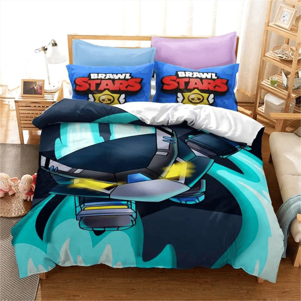 Brawl-Stars-Bedding-Set-Anime-Duvet-Cover-Quilt-Cover-Pillowcase-Double-Size-Kids-Bedroom