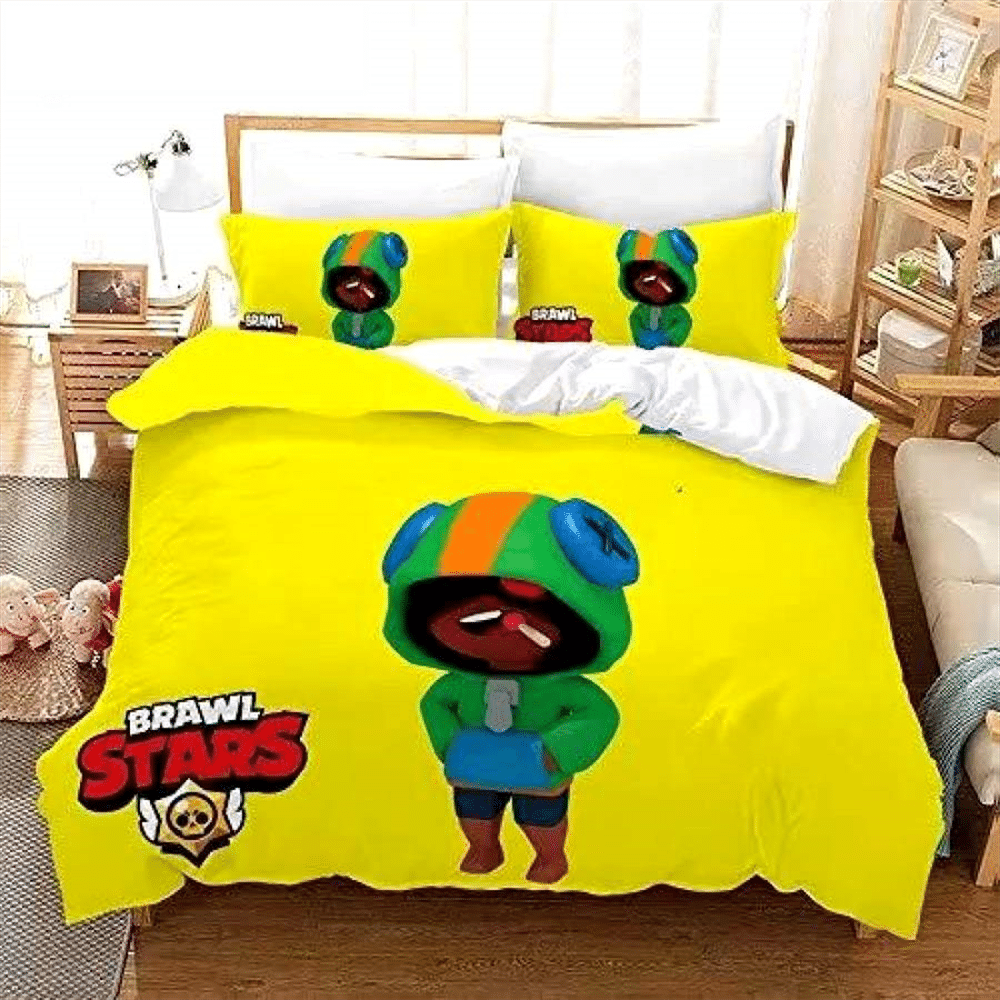 Brawl-Stars-Bedding-Set-Anime-Duvet-Cover-Quilt-Cover-Pillowcase-Double-Size-Kids-Bedroom