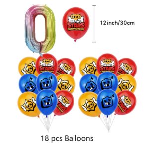 Brawl Stars Balloons Set with number 0 Balloon