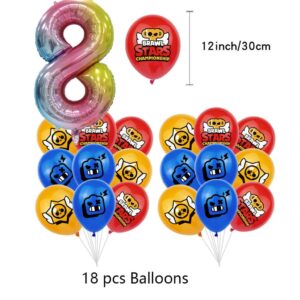 Brawl Stars Balloons Set with number 8 Balloon