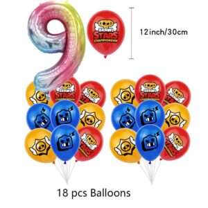 Brawl Stars Balloons Set with number 9 Balloon