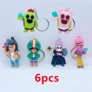 6pcs Brawl Stars Figures Keychain Set