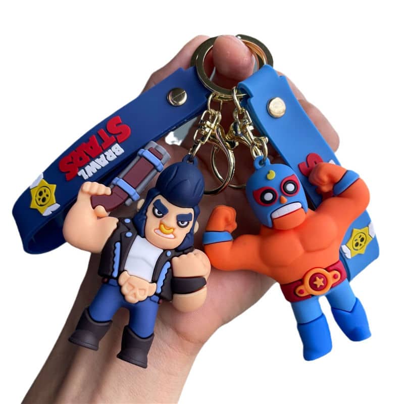2pcs Brawl Stars Figures Keychain: El Primo & Bull - Image 2